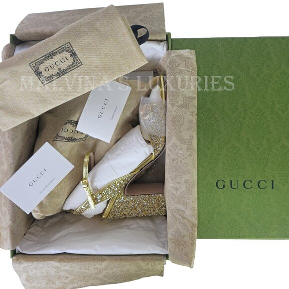 GUCCI SHOES GOLD METALLIC HORSEBIT SANDALS $990 sz 40 10 - Picture 15 of 16